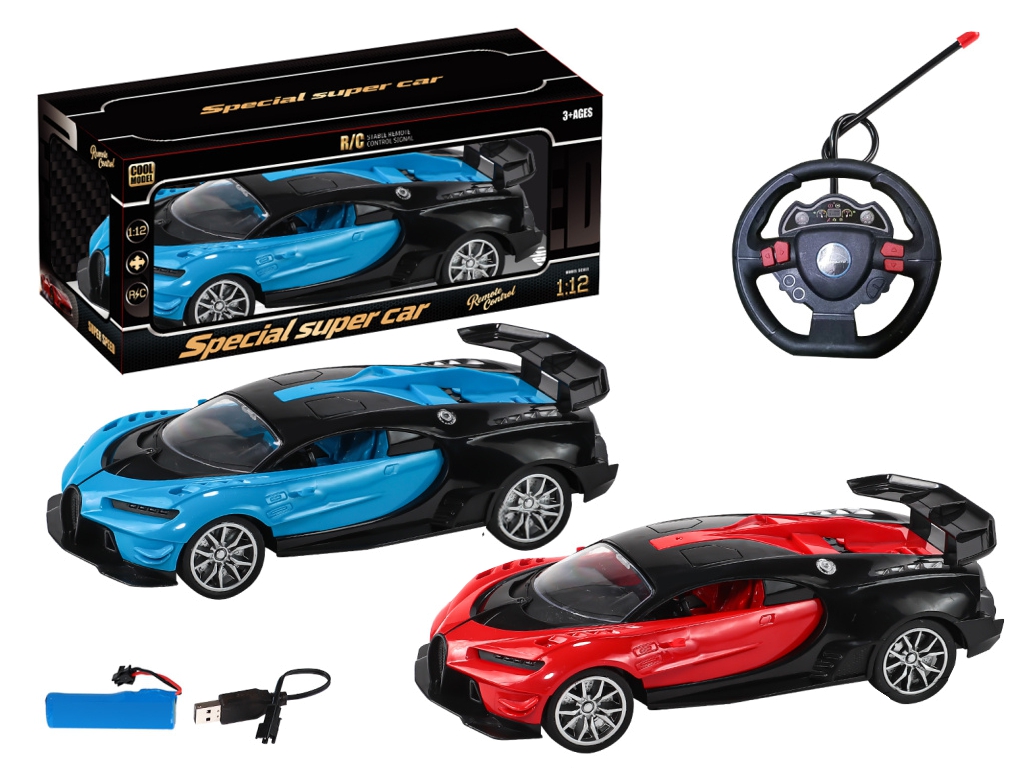 Радиоуправляемая игрушка Super Car Bugatti 1:12, 27,5 см, с подсветкой, аккумуляторная,2 вида