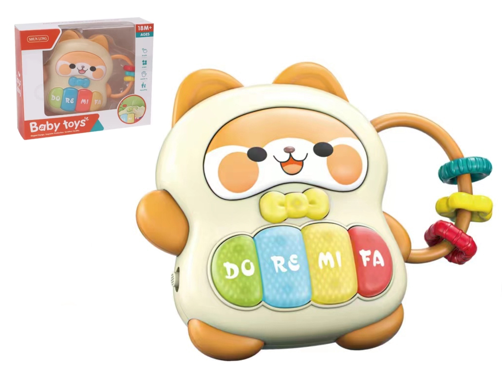 Музыкальное пианино корги Baby Toys, 15 см, светится и звучит