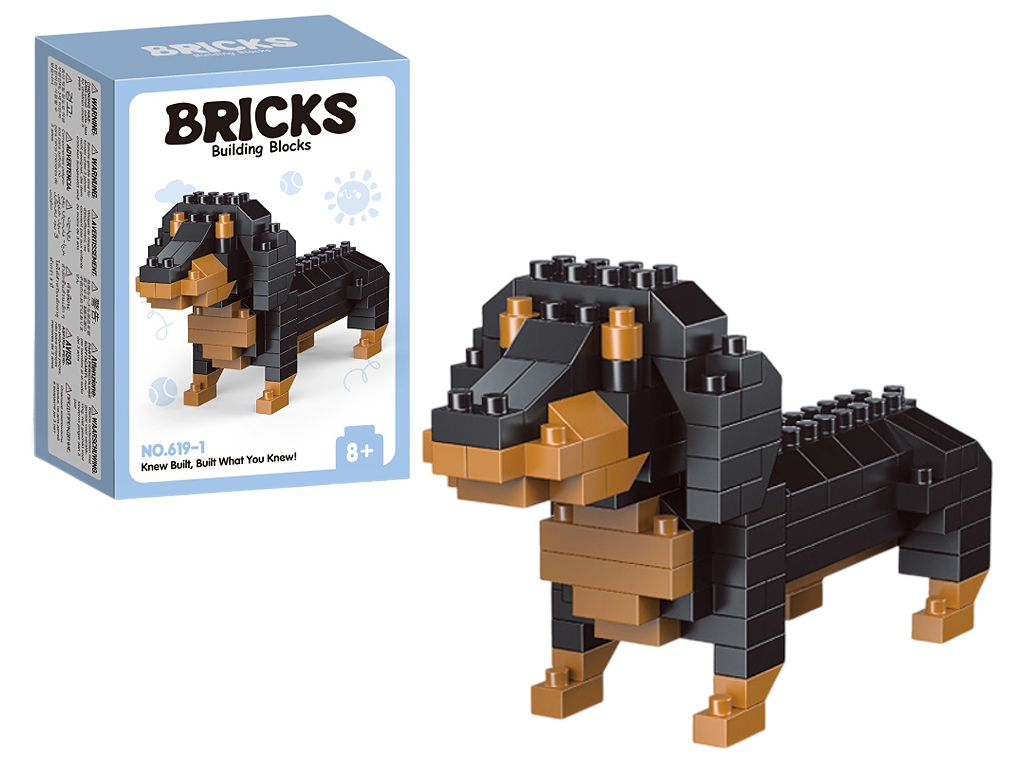 Конструктор фігурка такса Bricks, 5 см, збірна модель