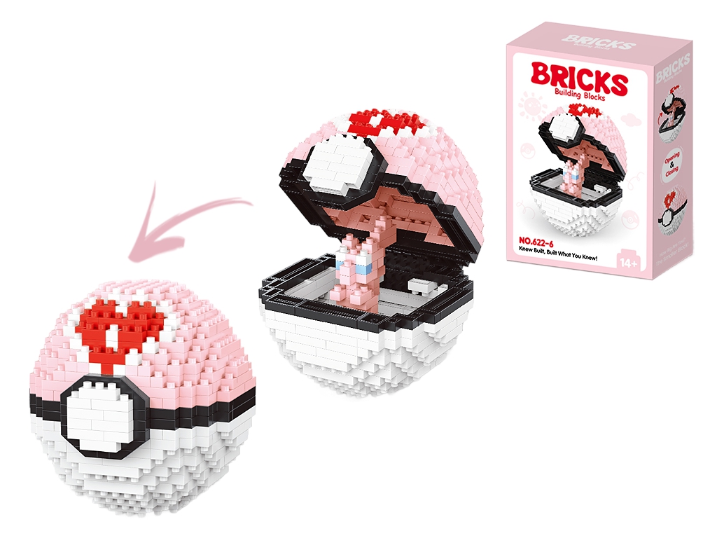 Конструктор мушля рожева Bricks, 10 см, відкривається, збірна модель