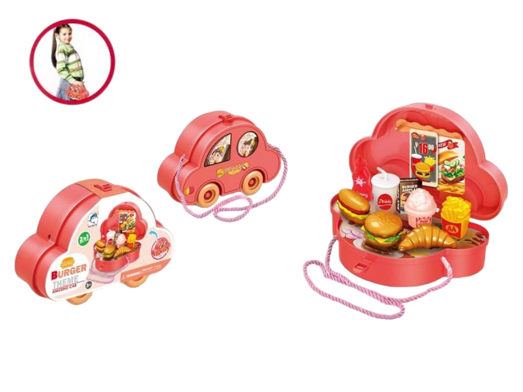 Набор игровой 2в1 машинка-бокс Burger Theme, 19 см, с аксессуарами, механический