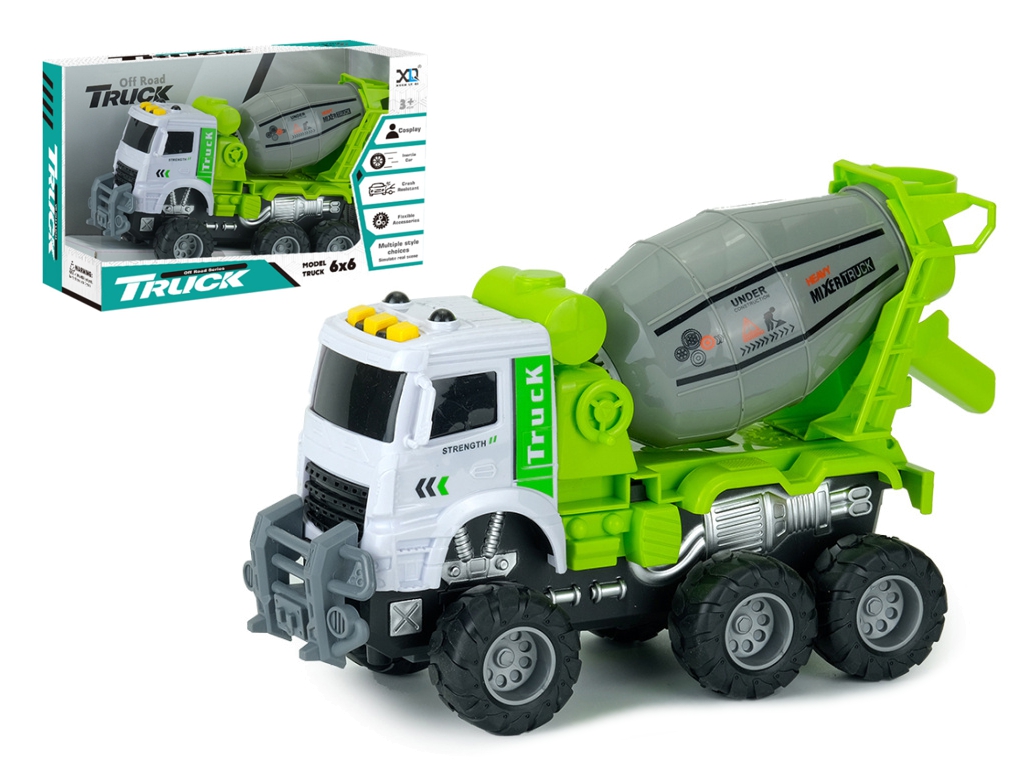 Машинка інерційна міксер Truck, 24 см, звук і світло, зелений