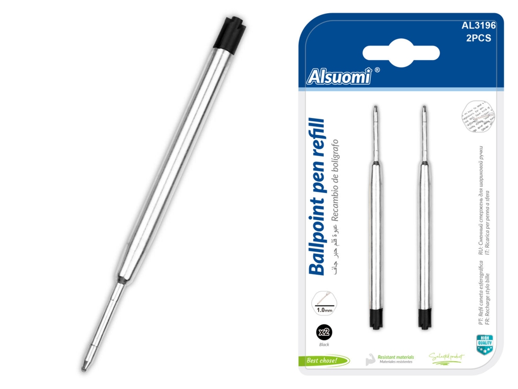 Запасные стержни для ручки Fiber Pen, 2 шт, 1.0 мм, черные