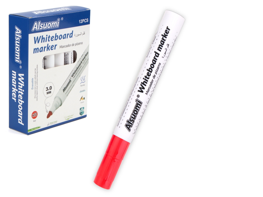 Маркер для белой доски Whiteboard Marker Red, 14.5 см, круглый наконечник, красный (цена за 1шт)