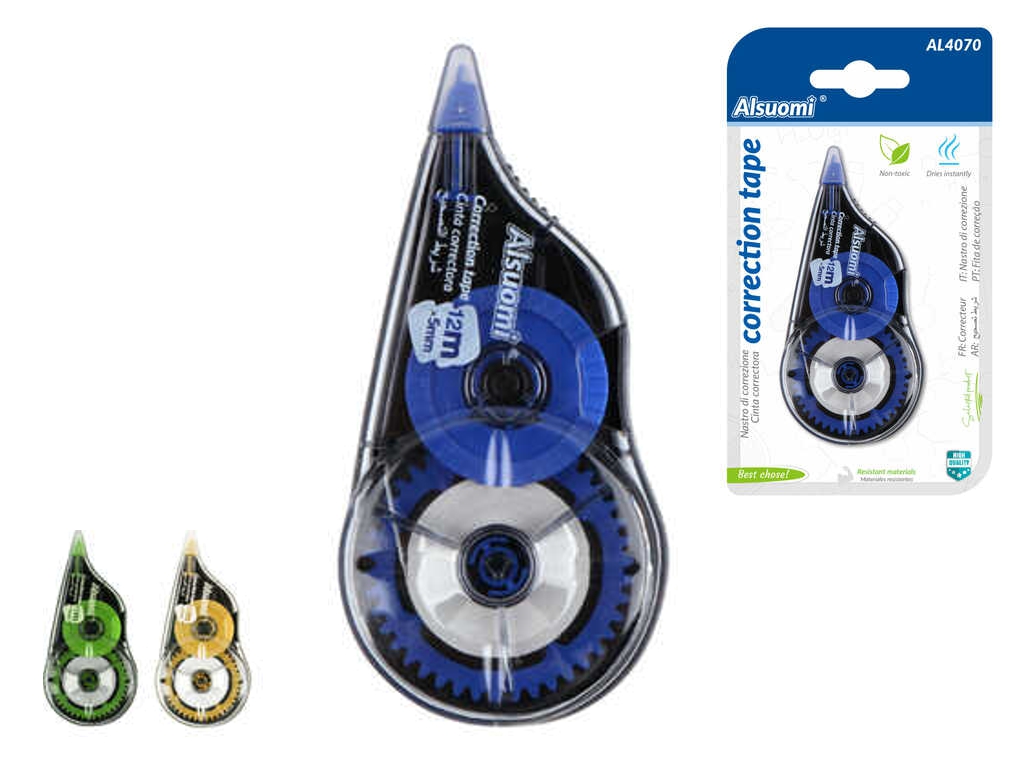 Стрічка корекційна Correction Tape Alsumi, 12 м, сухе нанесення, 3 кольори (ціна за 1шт)