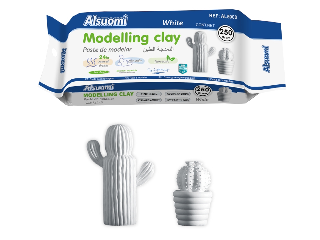 Глина для ліплення Modelling Clay White, 250 г, самозастигаюча