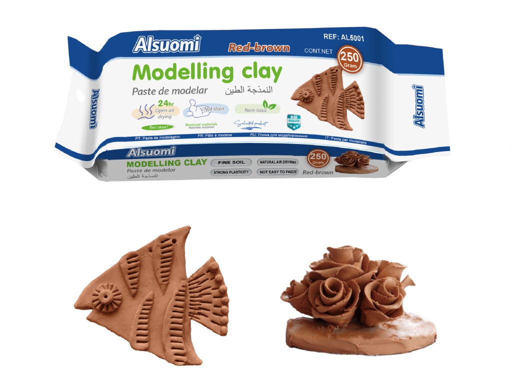 Глина для ліплення Modelling Clay Red-brown, 250 г, самозастигаюча