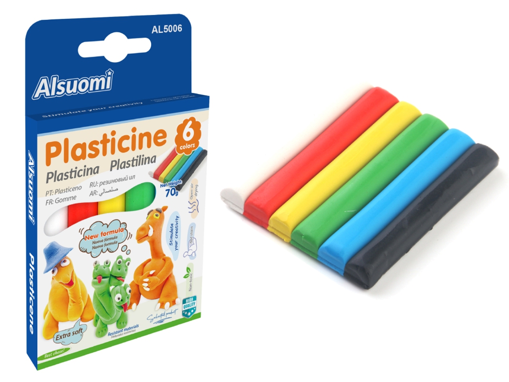 Пластилин набор 6 цветов Plasticine, 70 г, в коробке