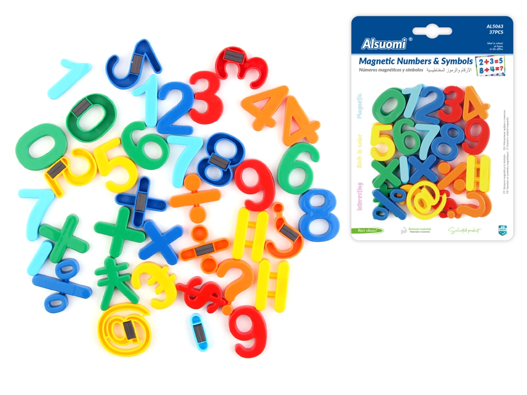 Магнітні цифри та символи 37 шт Magnetic Numbers & Symbols, набір для рахунку