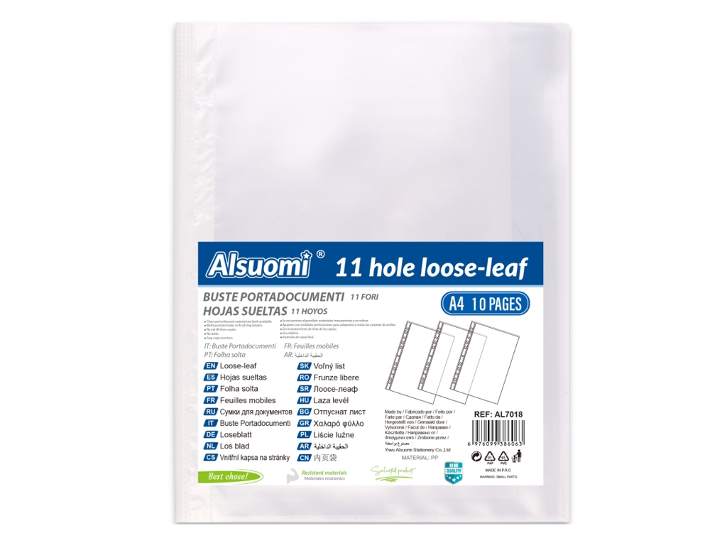 Файлы А4 Alsuomi AL7018, 10 шт