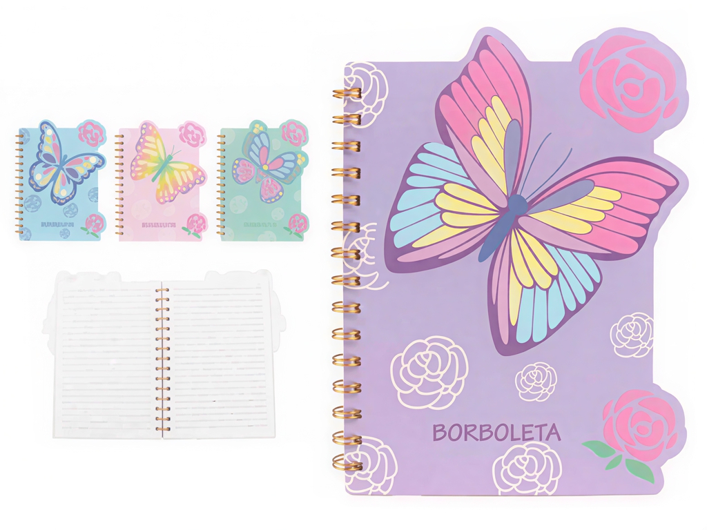 Міні-блокнот A6 на спіралі Butterfly, у лінію, 60 аркушів, мікс видів