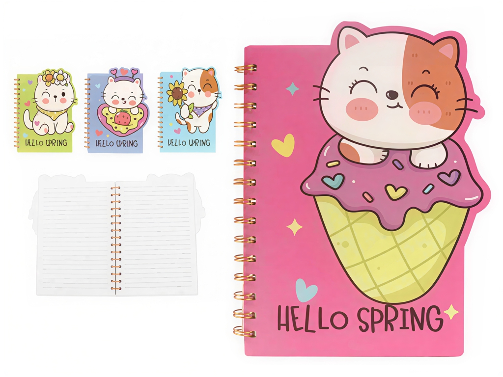 Мини-блокнот A6 Hello Spring на спирали, в линию, 60 листов, микс видов