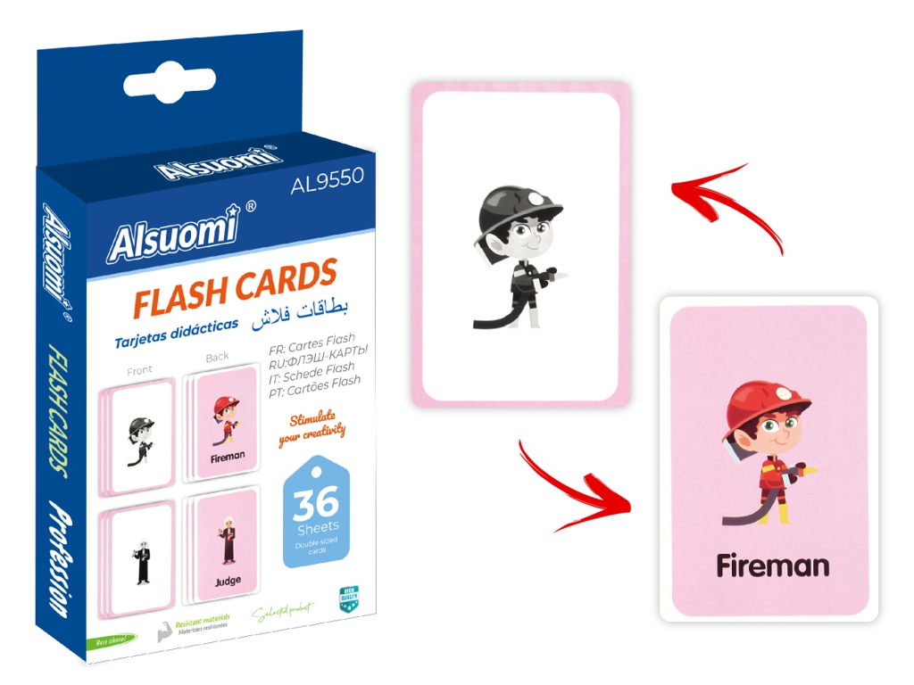 Набір навчальних карток Flash Cards професії, 11,7×7,8 см, 36 шт