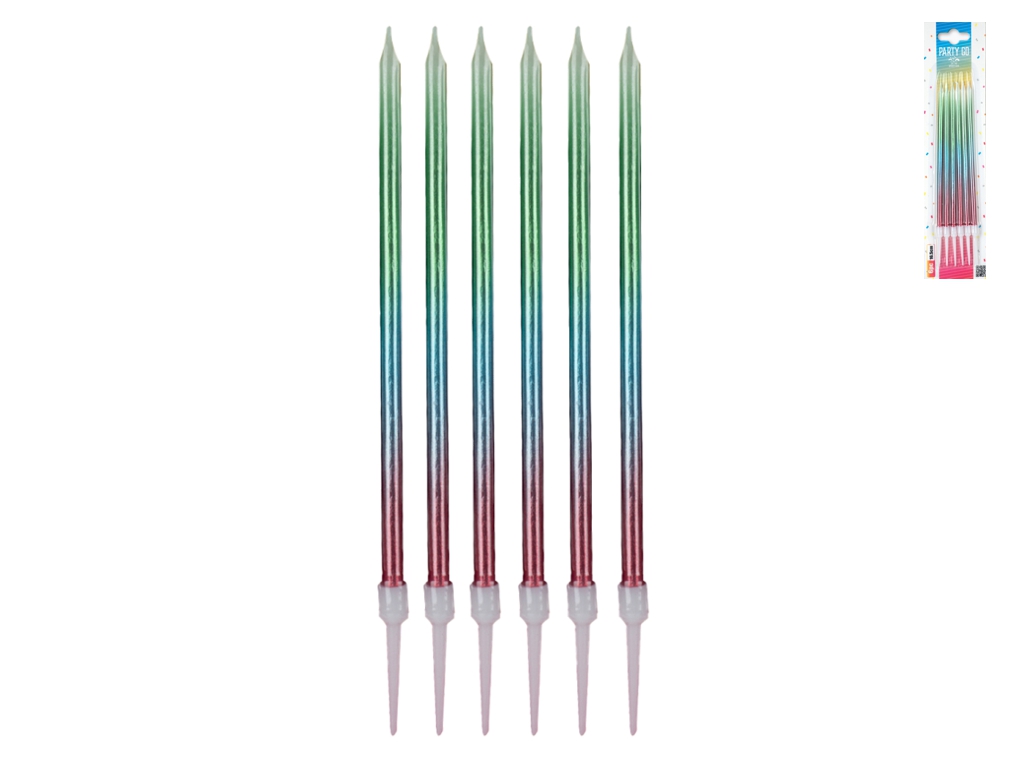 Rainbow 3 цветная градиентная свеча, 6 персий, 16,5 см