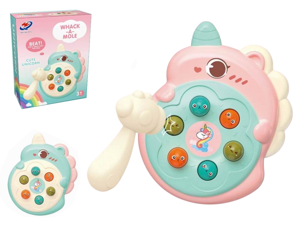 Игрушка ударная Единорог, 17.5 см, с молоточком, механическая