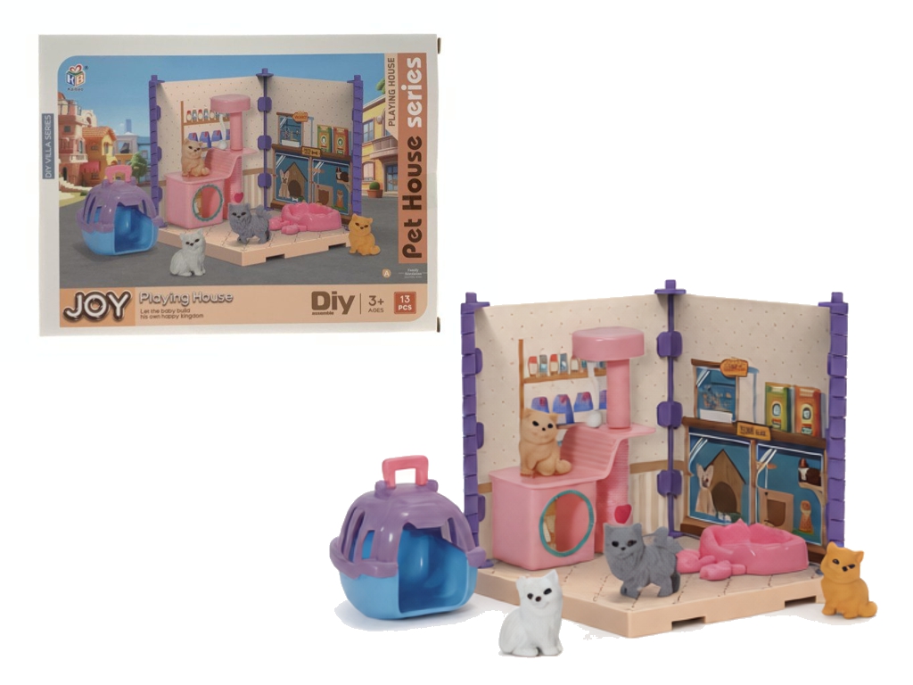 Игровой набор с фигурками животных Pet House Series, 13 деталей