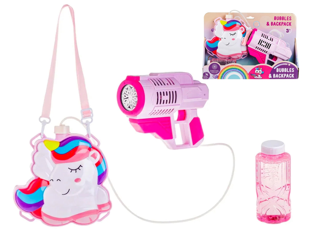Набор для мыльных пузырей Unicorn Bubble Backpack 36 см, пускает пузыри с рюкзаком