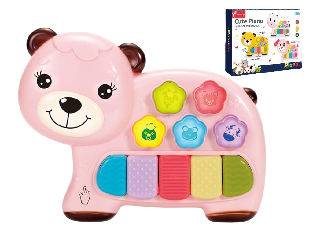 Піаніно іграшкове Bear Puzzle 18 см, світиться та музичне, навчальне, мікс видів (ціна за 1шт)