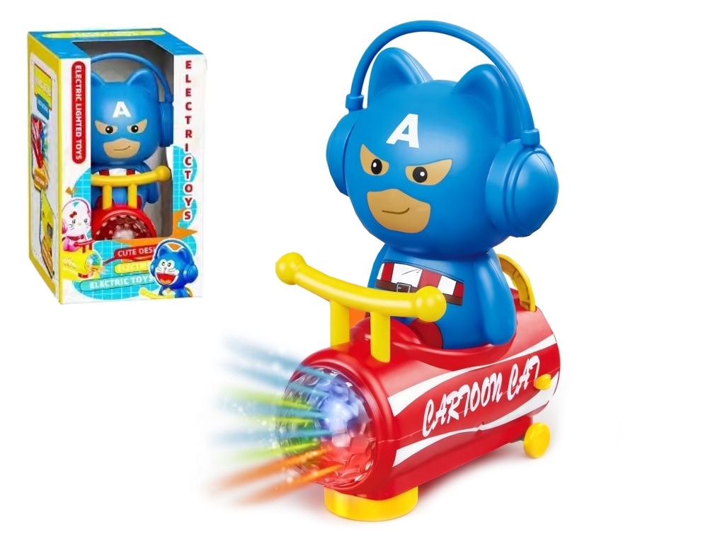 Игрушка интерактивная Cartoon Cat 20 см, ездит и светится, со звуком