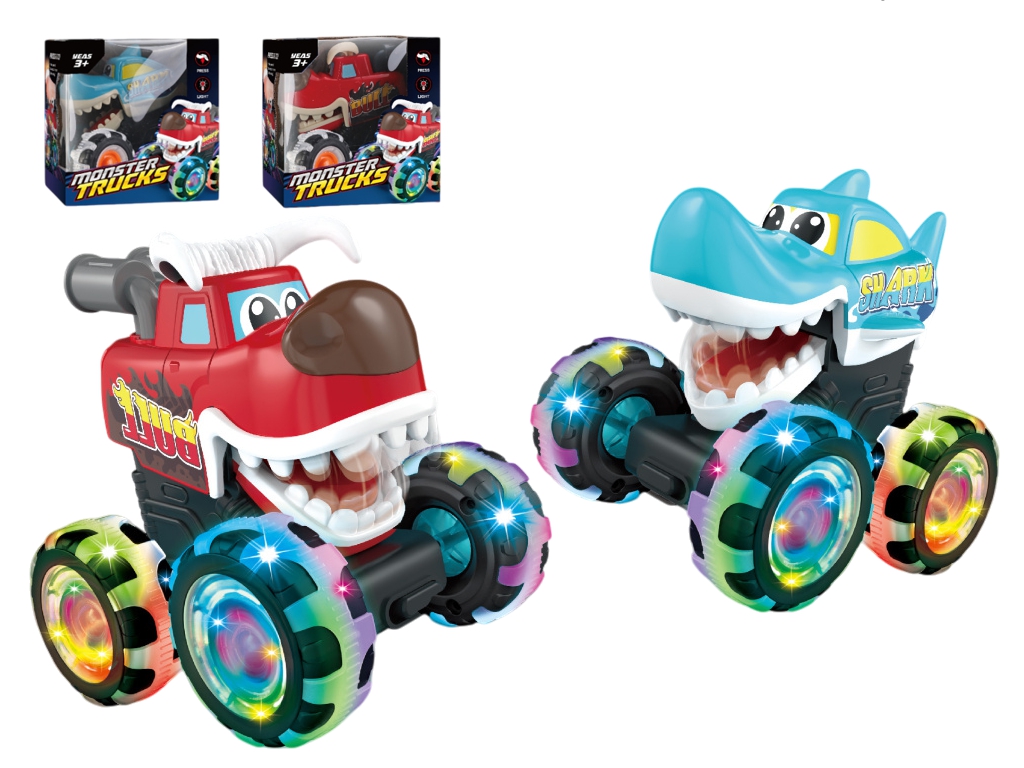 Машинка інерційна Monster Trucks з підсвіткою коліс, 11.5 см, світиться, 2 види
