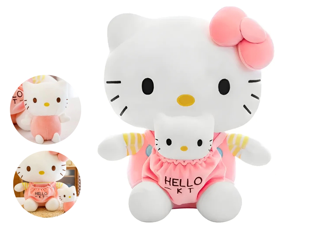 Мягкая игрушка плюшевая Hello Kitty мама с малышом, 43 см, для сюжетных игр и объятий