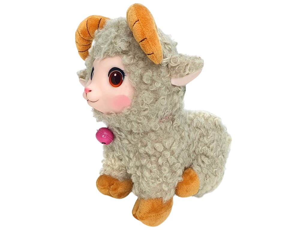 Мягкая игрушка Барашек, плюшевая, с колокольчиком, 22 см, 2 цвета (цена за 1шт)