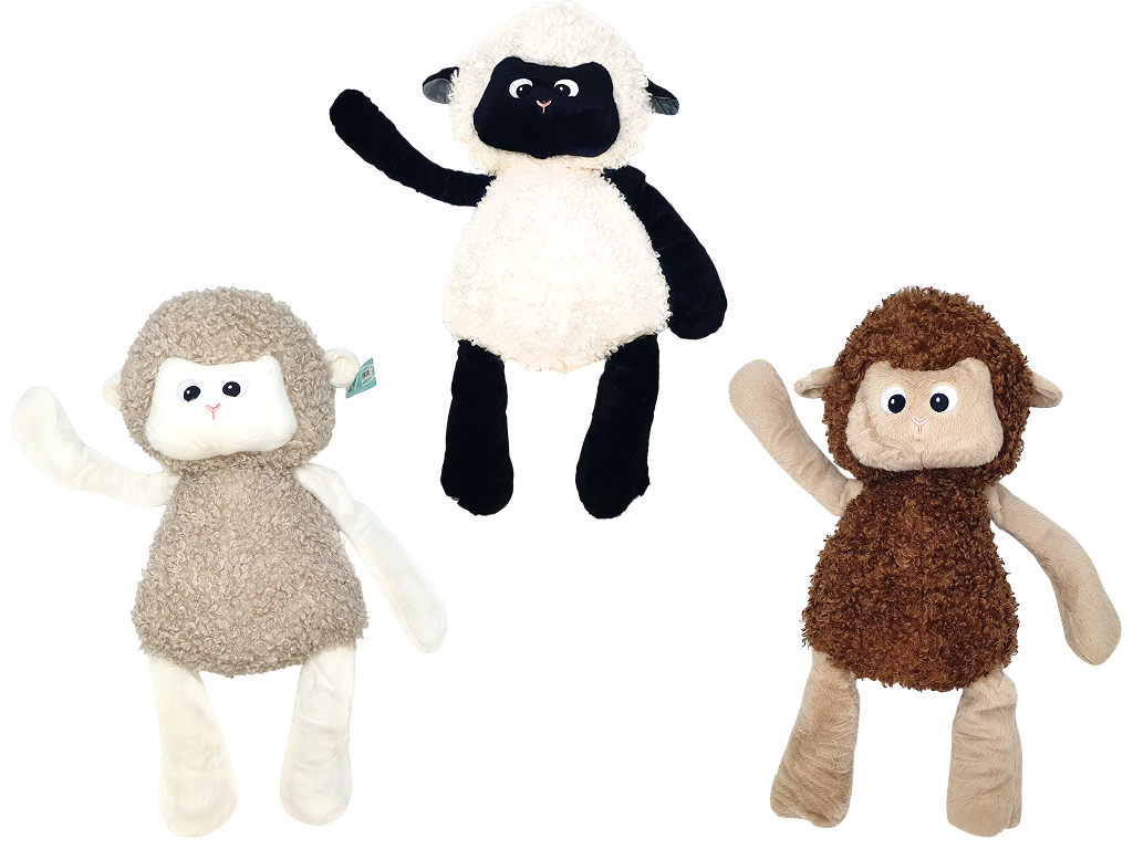 Мягкая игрушка Овечка Time Sheep, плюшевая, 55 см, 3 дизайна (цена за 1шт)