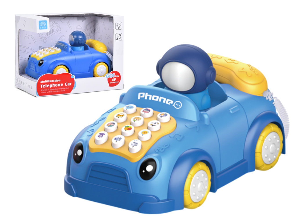 Детский телефон-машинка Космонавт Telephone Car, 16,8 см, кнопки и звуковые эффекты
