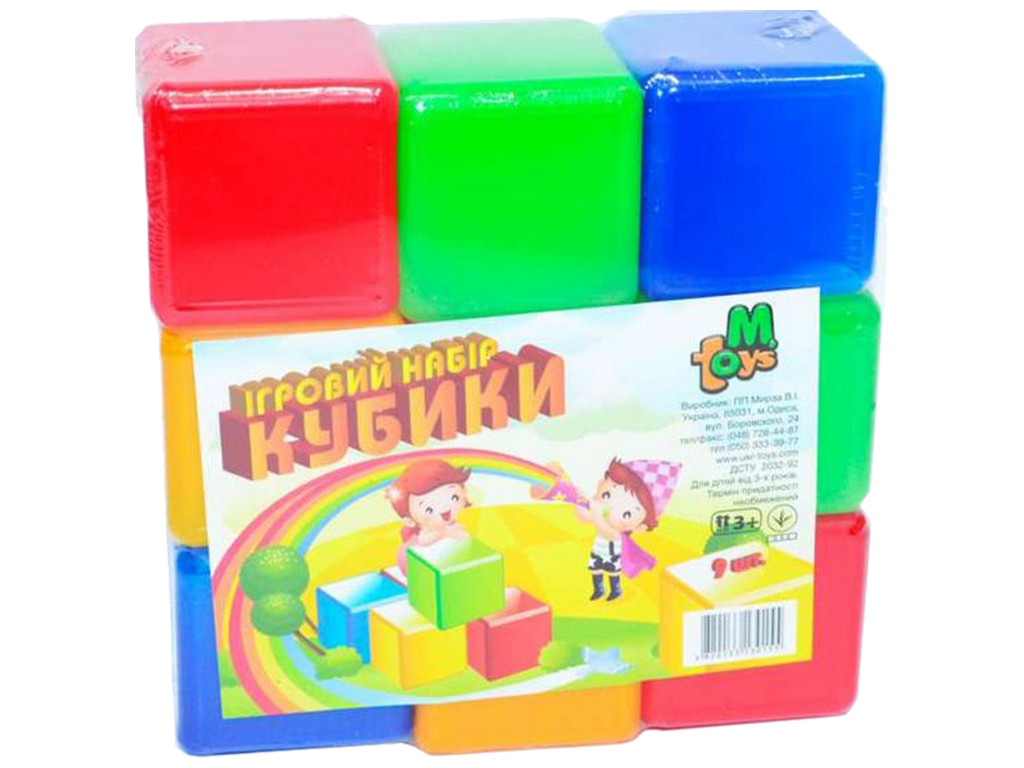 Набор цветных кубиков 9 шт. M.Toys 05061