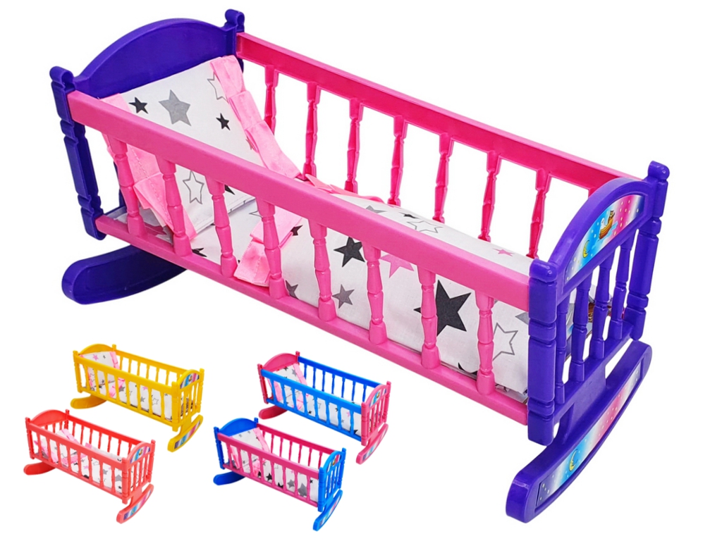 Кроватка для куклы качели с постелью M.Toys, 21260, пластик, текстильный комплект