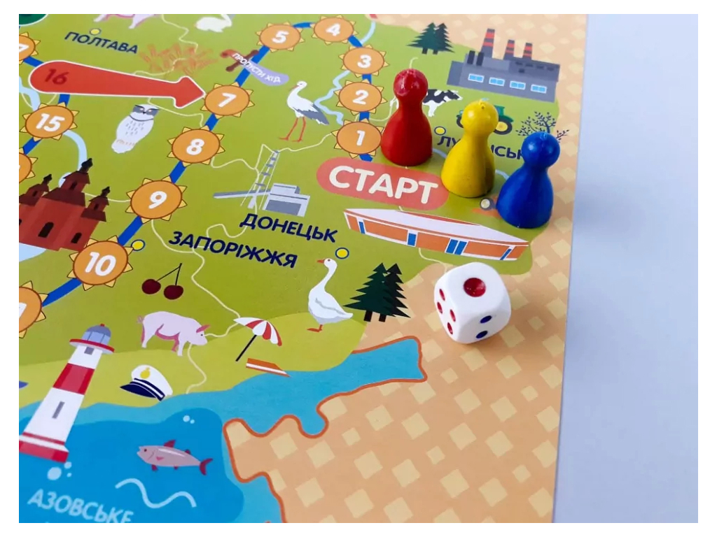 Настольная игра "Путешествуем по Украине", ходилка, 5+, ZIRKA