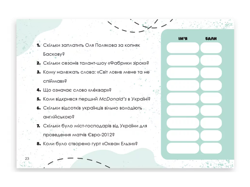 Игра-викторина "Угадай быстро! Украина", 10–14 лет, ZIRKA