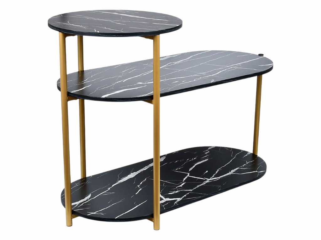 Стол журнальный 3 яруса 85×40×62 см, металл/МДФ, M50272-BL