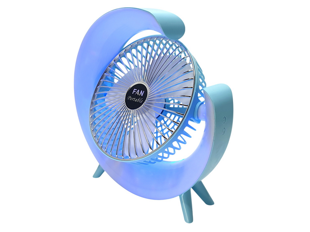 Вентилятор настольный аккумуляторный USB 24 см, с LED-подсветкой, Fan Music