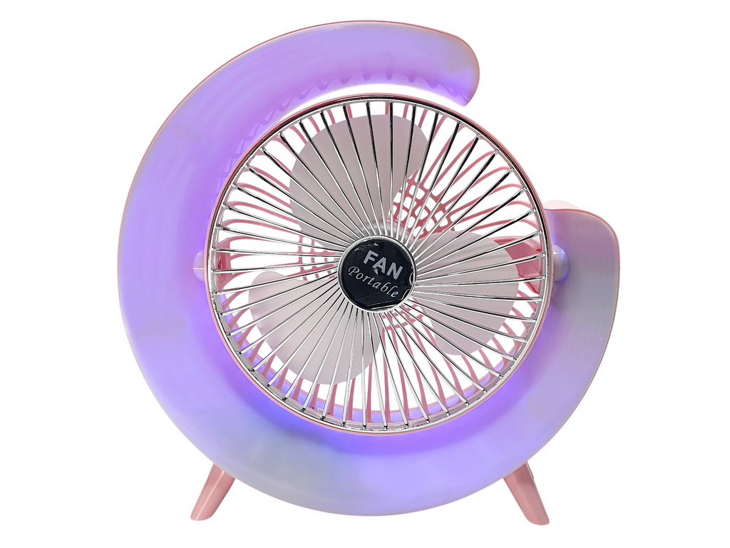 Вентилятор настольный аккумуляторный USB 24 см, с LED-подсветкой, Fan Music