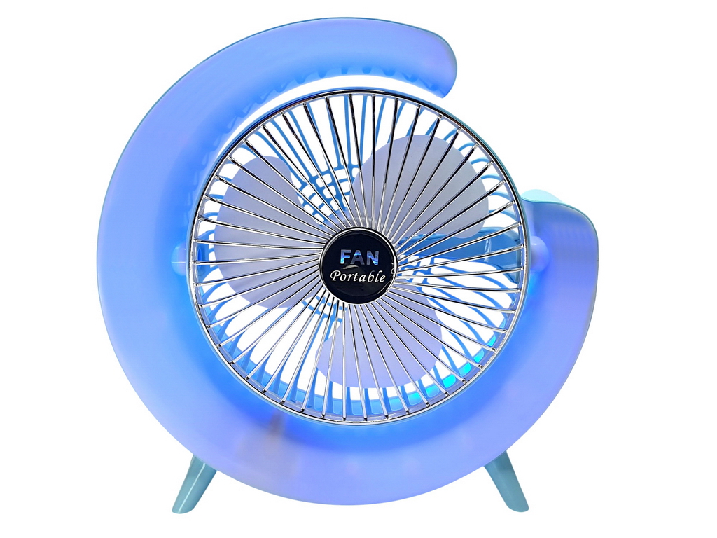 Вентилятор настольный аккумуляторный USB 24 см, с LED-подсветкой, Fan Music