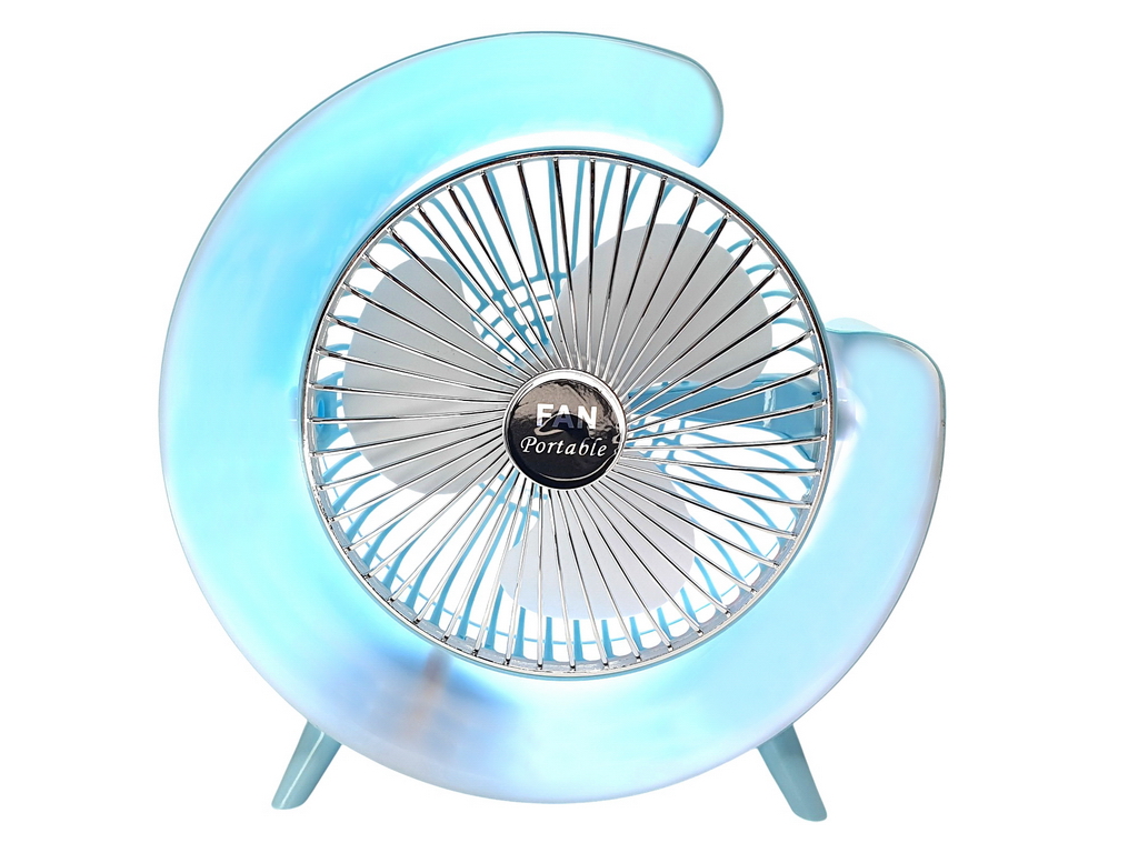 Вентилятор настольный аккумуляторный USB 24 см, с LED-подсветкой, Fan Music