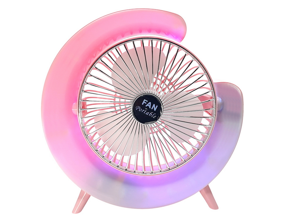 Вентилятор настольный аккумуляторный USB 24 см, с LED-подсветкой, Fan Music