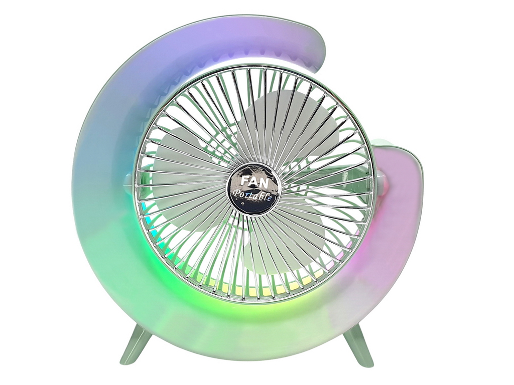 Вентилятор настольный аккумуляторный USB 24 см, с LED-подсветкой, Fan Music