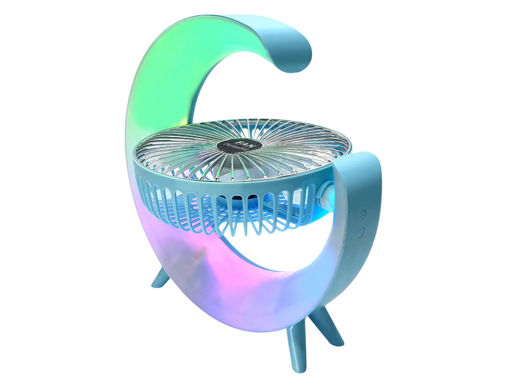 Вентилятор настольный аккумуляторный USB 24 см, с LED-подсветкой, Fan Music