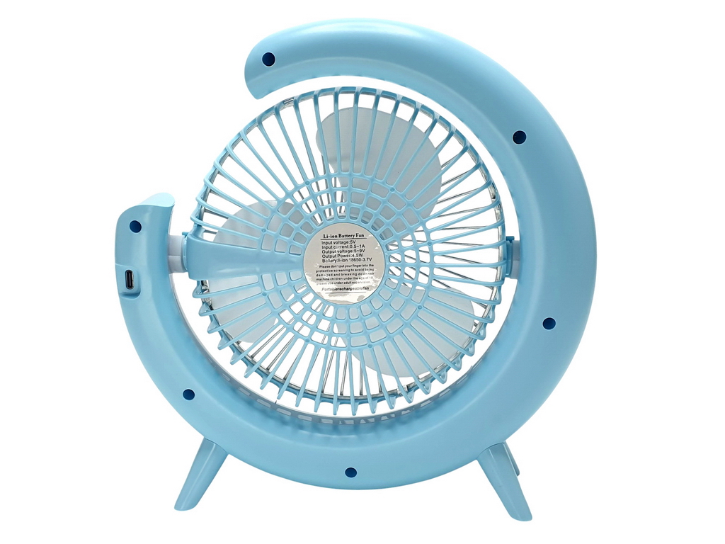 Вентилятор настольный аккумуляторный USB 24 см, с LED-подсветкой, Fan Music