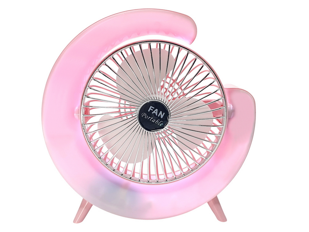 Вентилятор настольный аккумуляторный USB 24 см, с LED-подсветкой, Fan Music