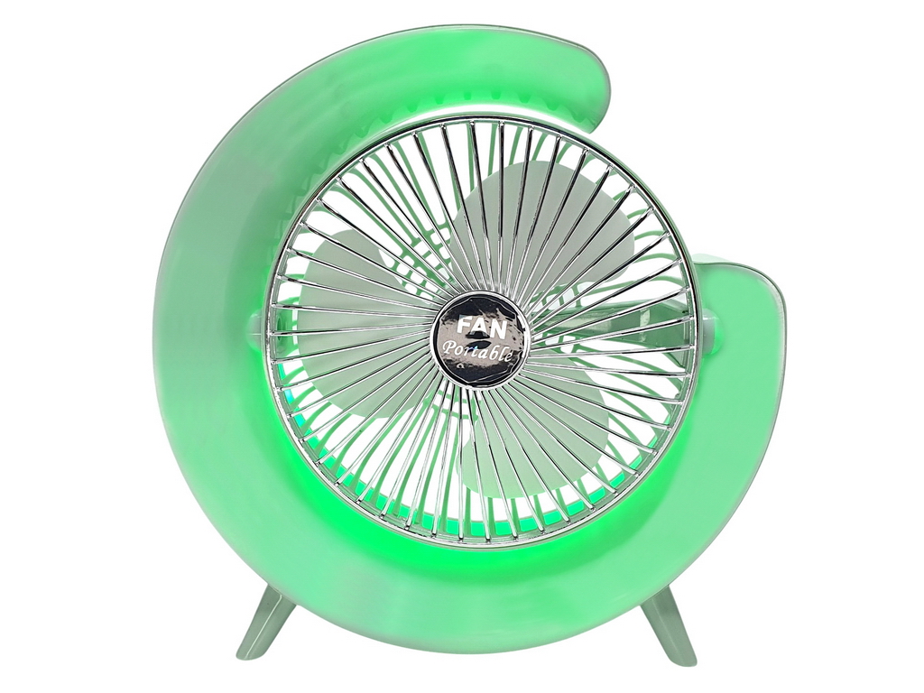 Вентилятор настольный аккумуляторный USB 24 см, с LED-подсветкой, Fan Music
