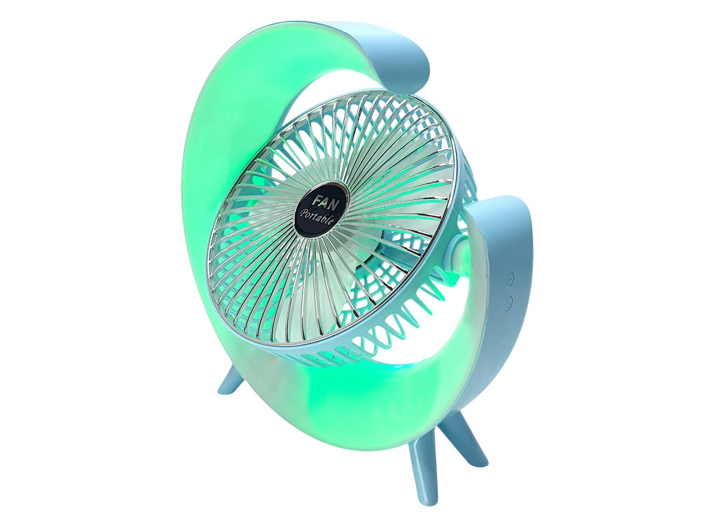 Вентилятор настольный аккумуляторный USB 24 см, с LED-подсветкой, Fan Music