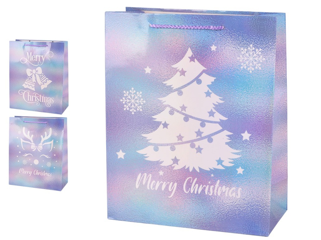 Пакет новорічний паперовий L Merry Christmas 31х42х12см, R33091-L