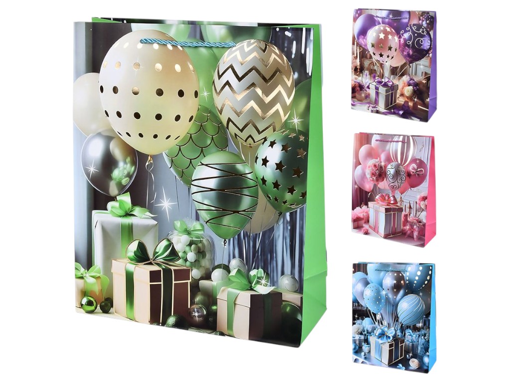 Пакет подарочный бумажный S "Ballons" 18х23х10см, R33214-S