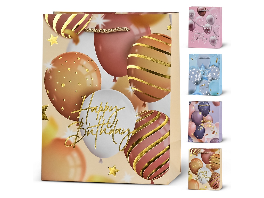 Пакет подарунковий паперовий M Happy birthday 26х32х10см