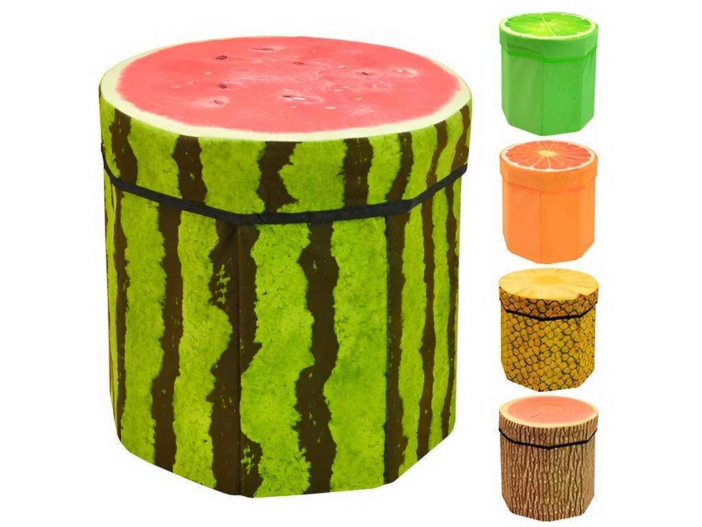 Тумба-пуф складной, Fruits, 35×32 см, фланель/МДФ/ППУ, R33430-M, 5 цветов