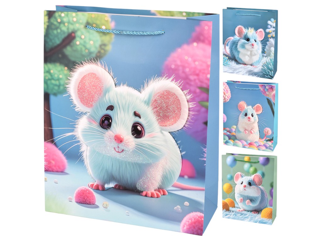 Пакет подарочный бумажный L "Hamster 3D" 40*30*12см R34518-L