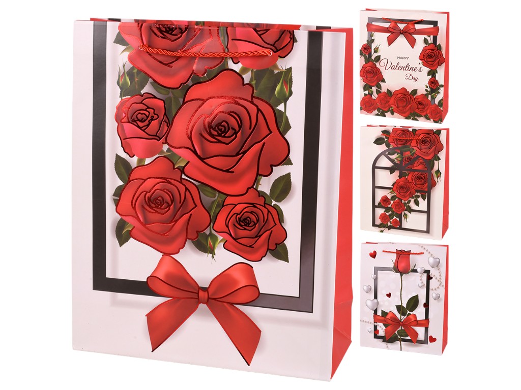 Пакет подарочный бумажный L "Valentine's Day" 30х41.5х12см, R34572-L